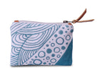 Wallet. Small pouch with blue and white pattern on a white background